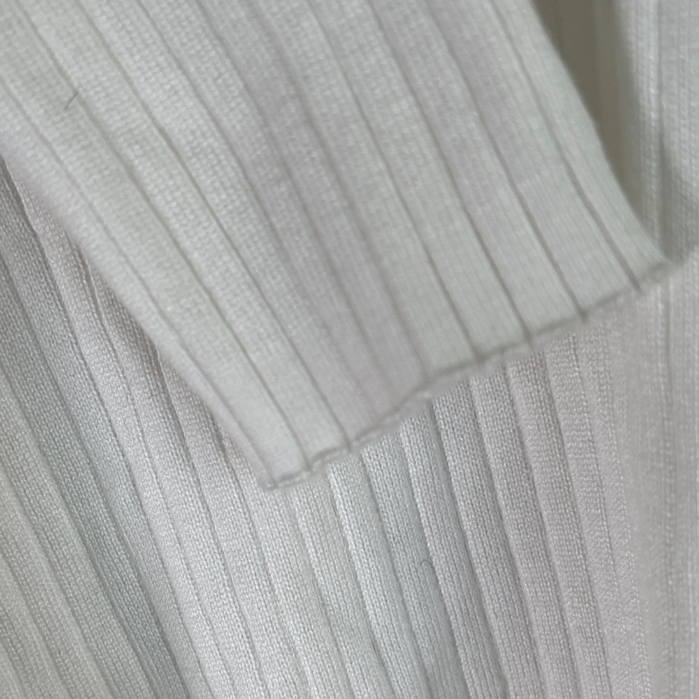Calvin Klein Women's Ivory Ribbed Blouse - Picture 6 of 6